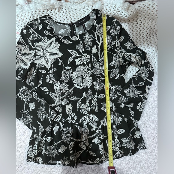 ISABEL MARANT size 40  Black and White Floral Women's Top - Picture 2 of 8